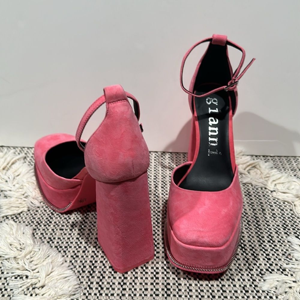 Gianni Bini Otten Suede Ankle Strap Platform Pumps